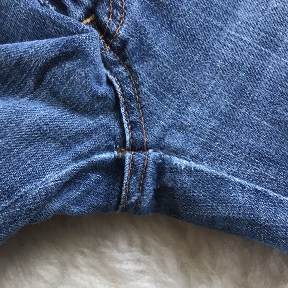 7FAM MEDIUM WASH A POCKET WHITE STICH JEANS SZ 29 - Picture 7 of 16